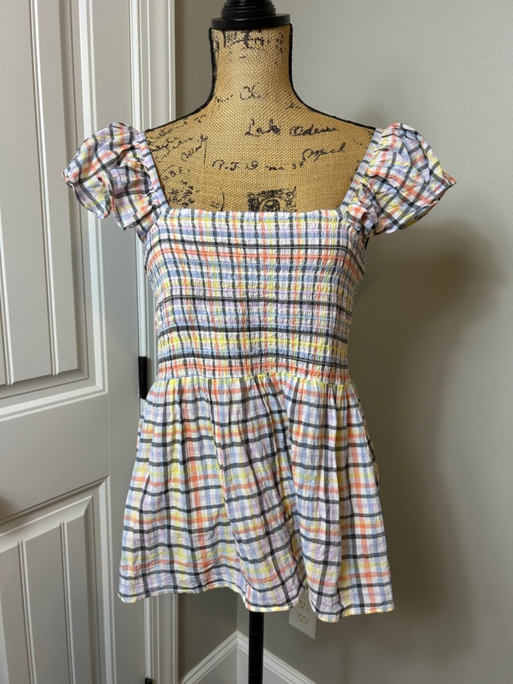 Loft Plaid top small